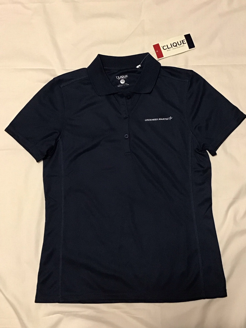Lockheed Martin Women's Clique Navy Short-Sleeve Polo Shirt